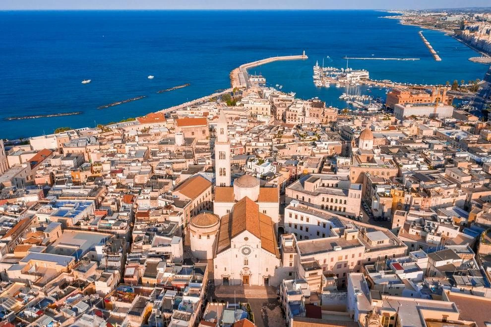 Bari waterfront and ferry port in southern Italy