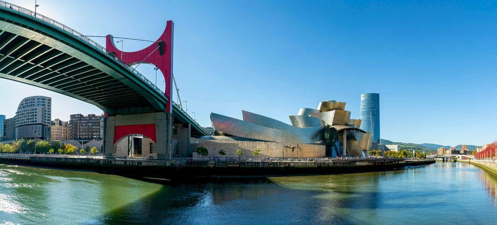 Bilbao riverfront and Guggenheim Museum area