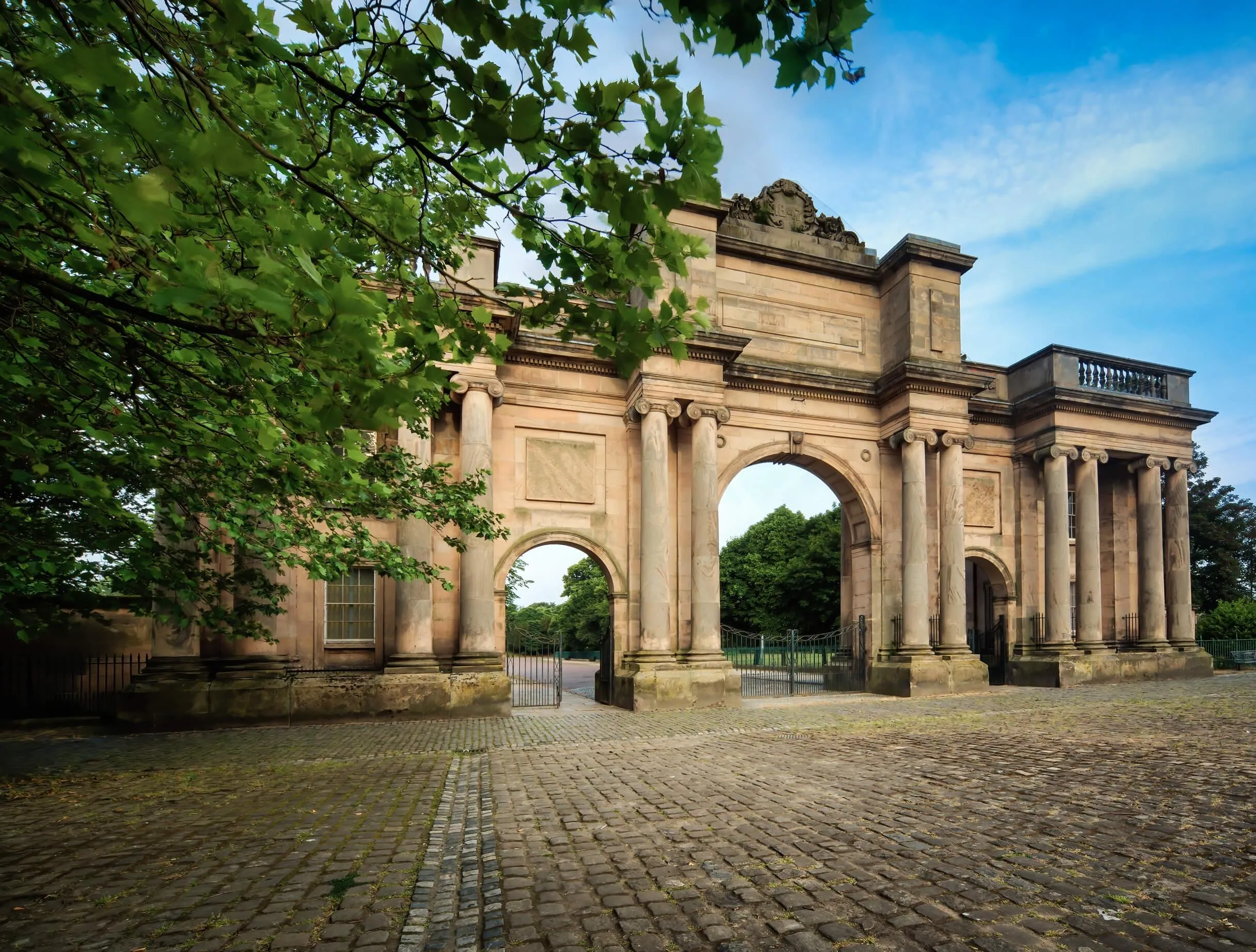 Birkenhead waterfront and urban landscape on the River Mersey