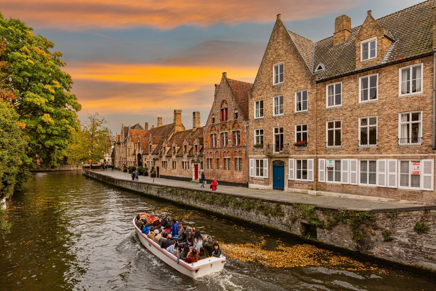 Bruges canals and medieval historic centre in Belgium