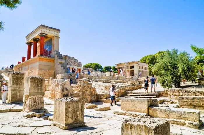 Heraklion Venetian harbour and city waterfront on Crete