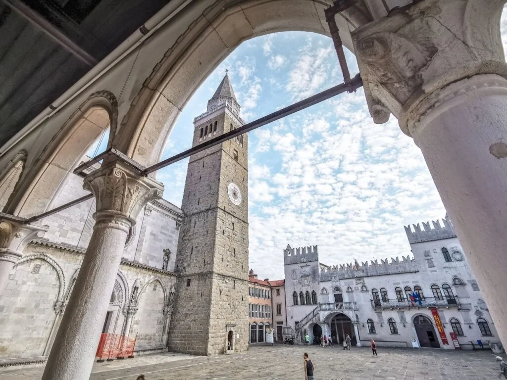 Koper old town, waterfront and Adriatic coast in Slovenia