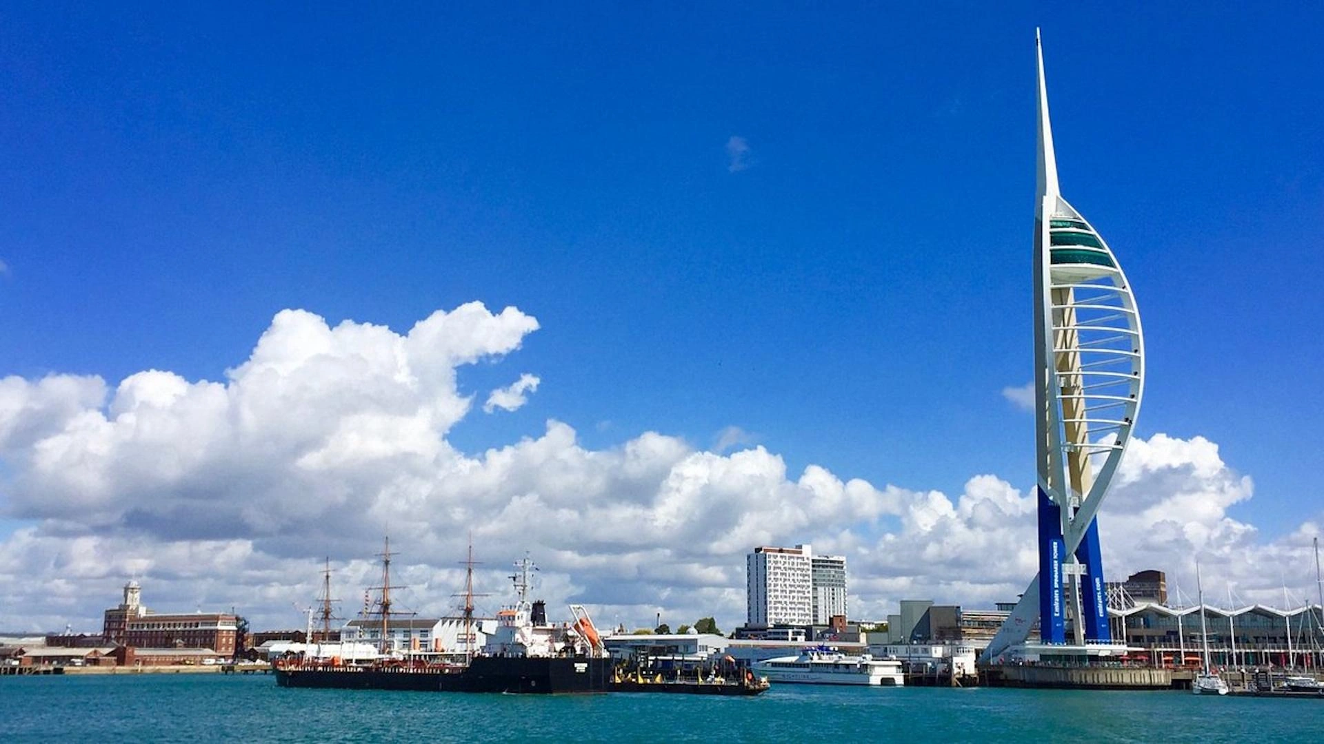 Portsmouth waterfront and ferry port