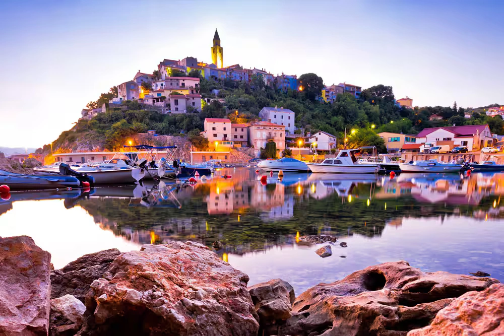 Rijeka waterfront, city centre and Kvarner Bay in Croatia