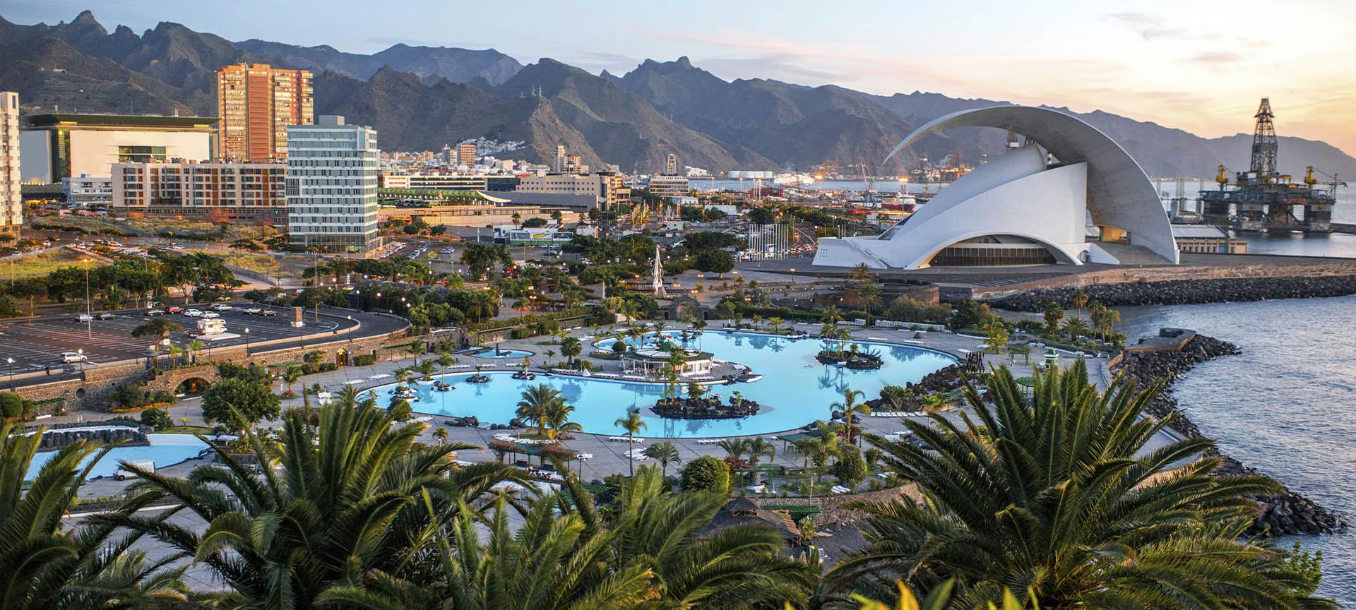 Santa Cruz de Tenerife waterfront and cityscape in the Canary Islands