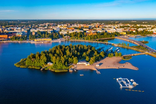 Vaasa city, waterfront and Kvarken scenery in western Finland