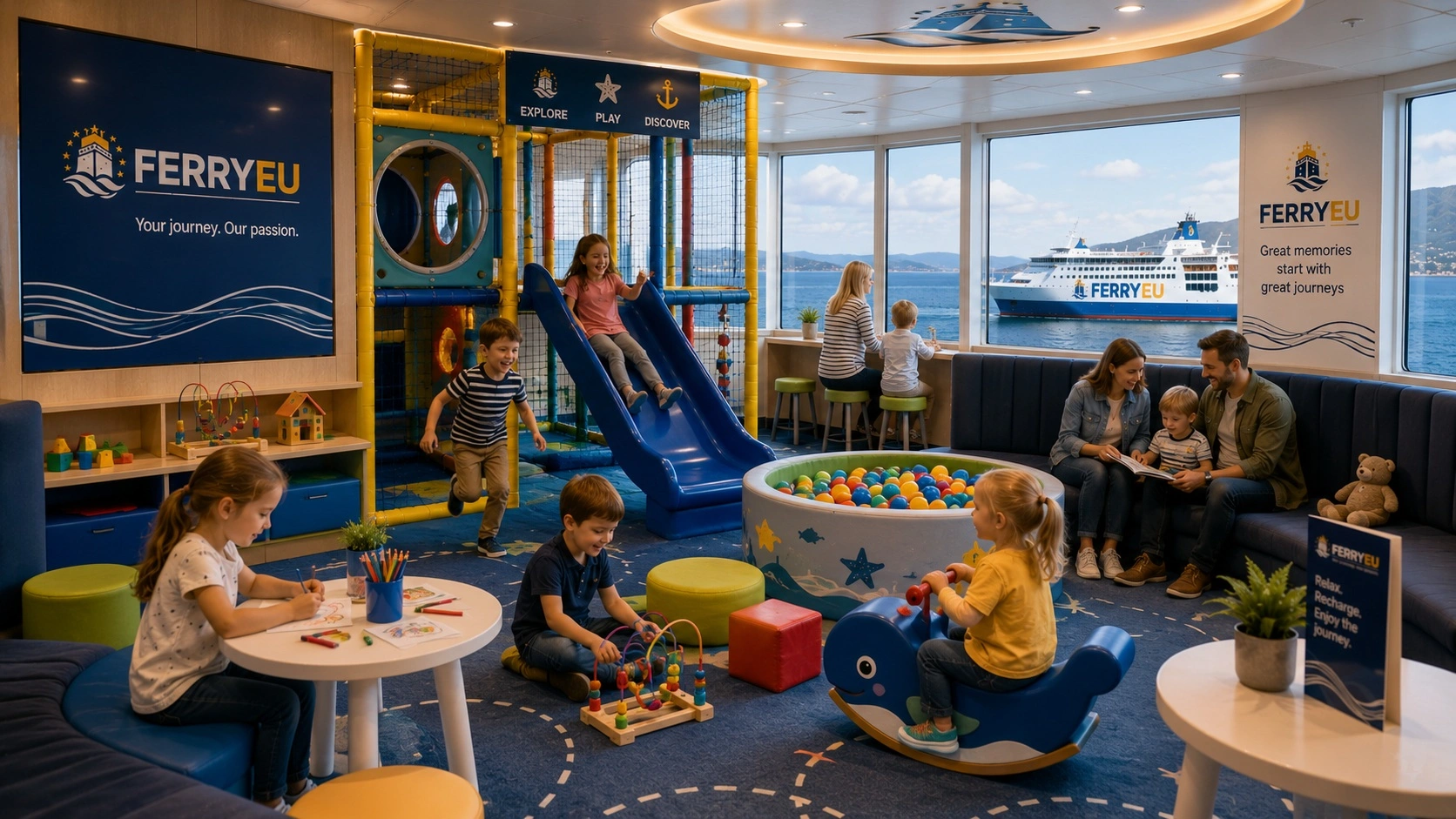 Children's play area inside a passenger ferry