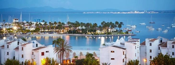 Alcúdia harbour and waterfront in northern Majorca