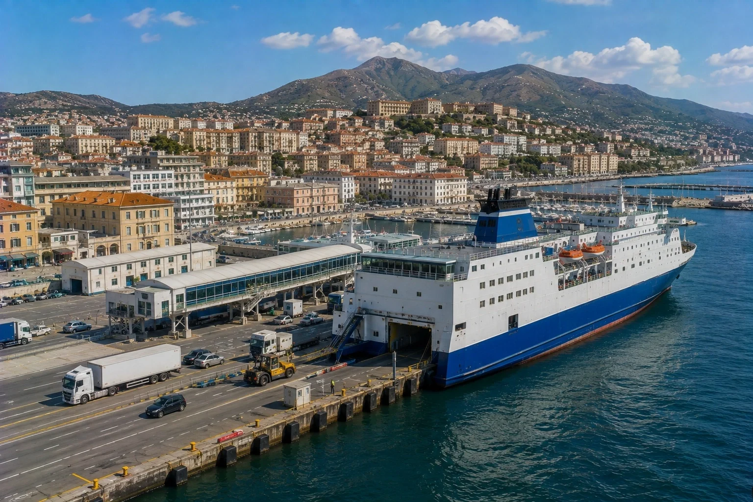 Bastia passenger ferry port in northern Corsica