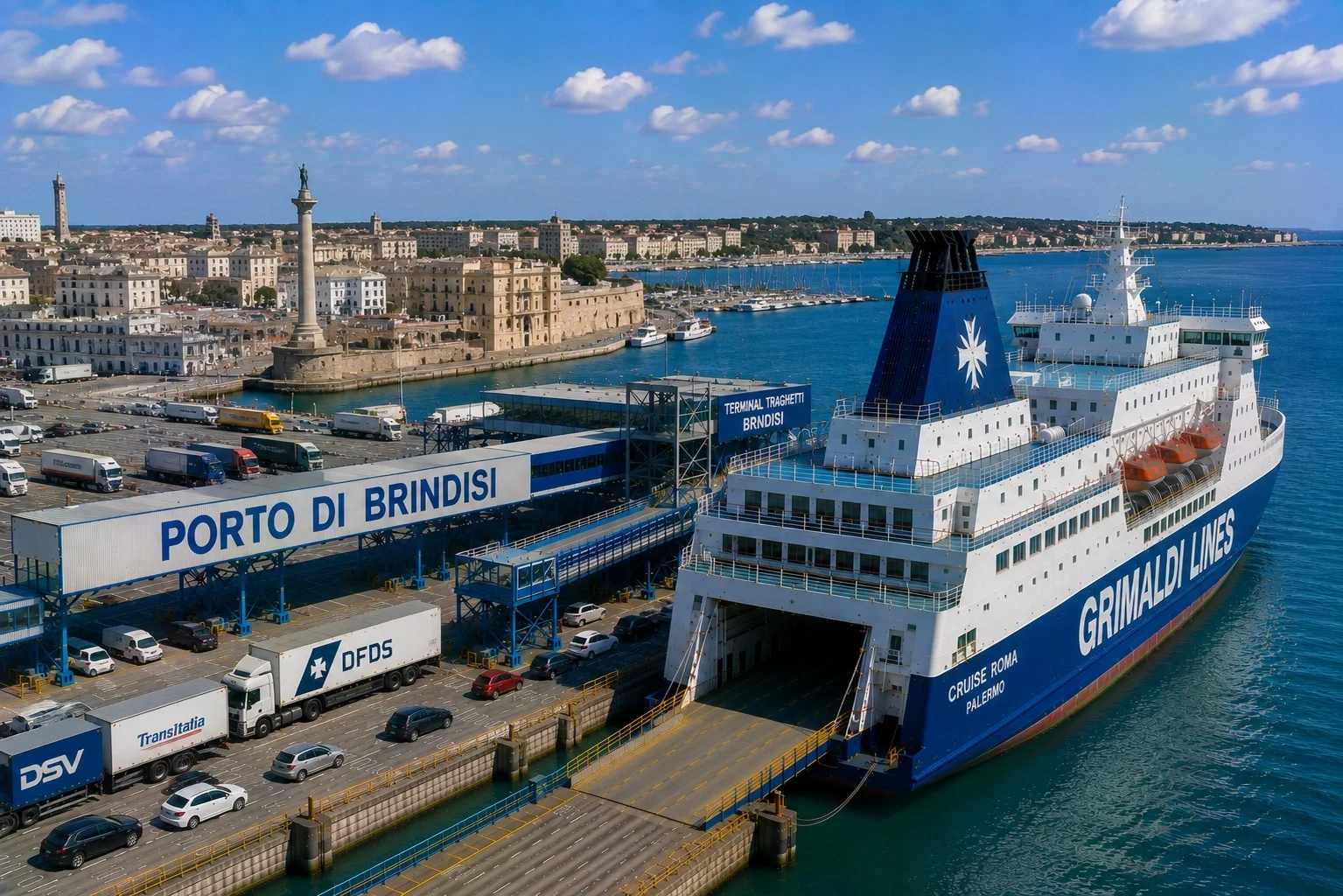 Grimaldi Lines ferry at Brindisi passenger terminal