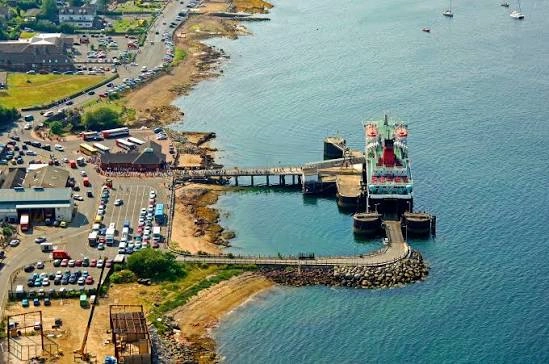 Brodick harbour and the Isle of Arran