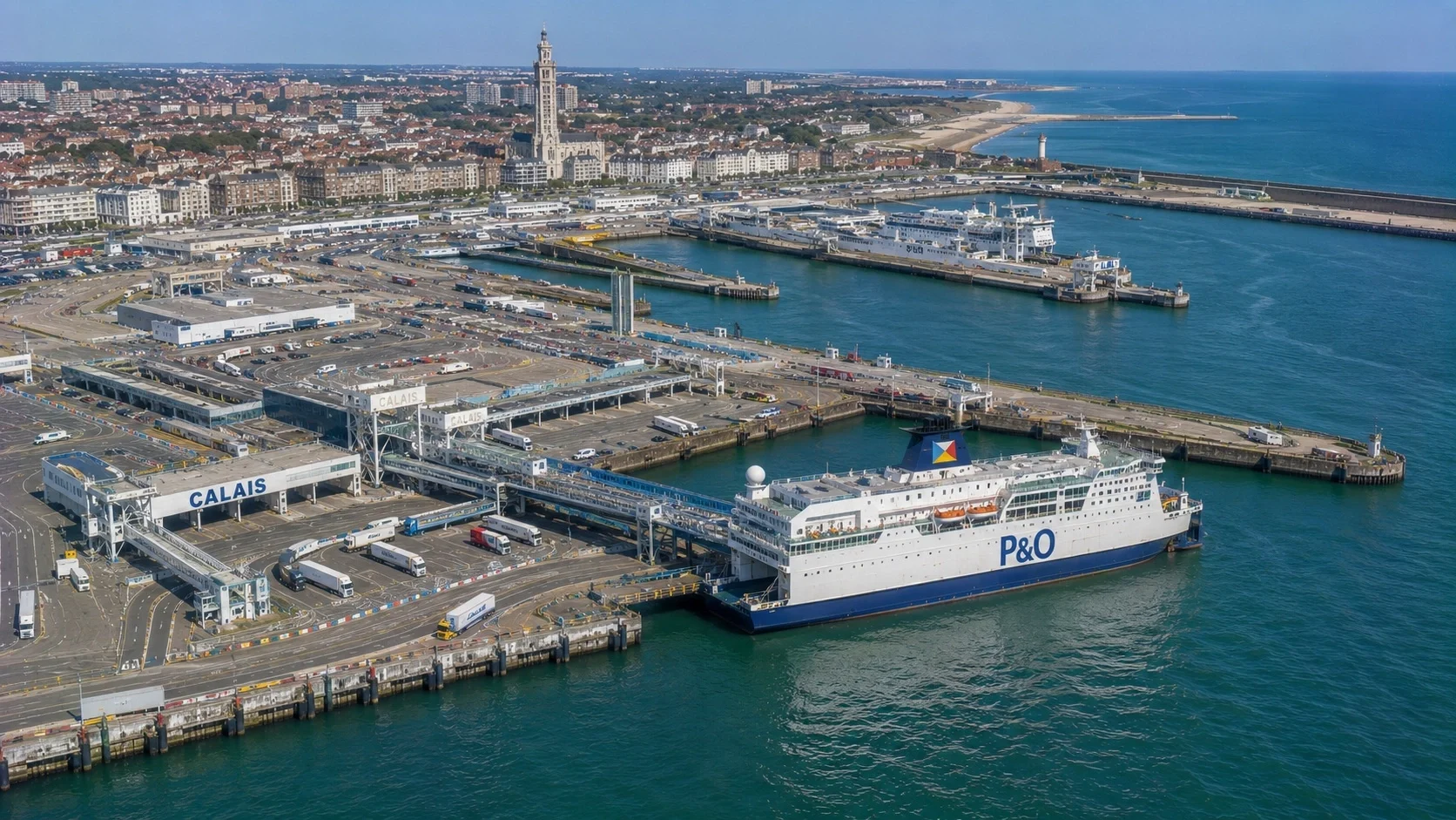 Calais passenger and vehicle ferry terminal in northern France