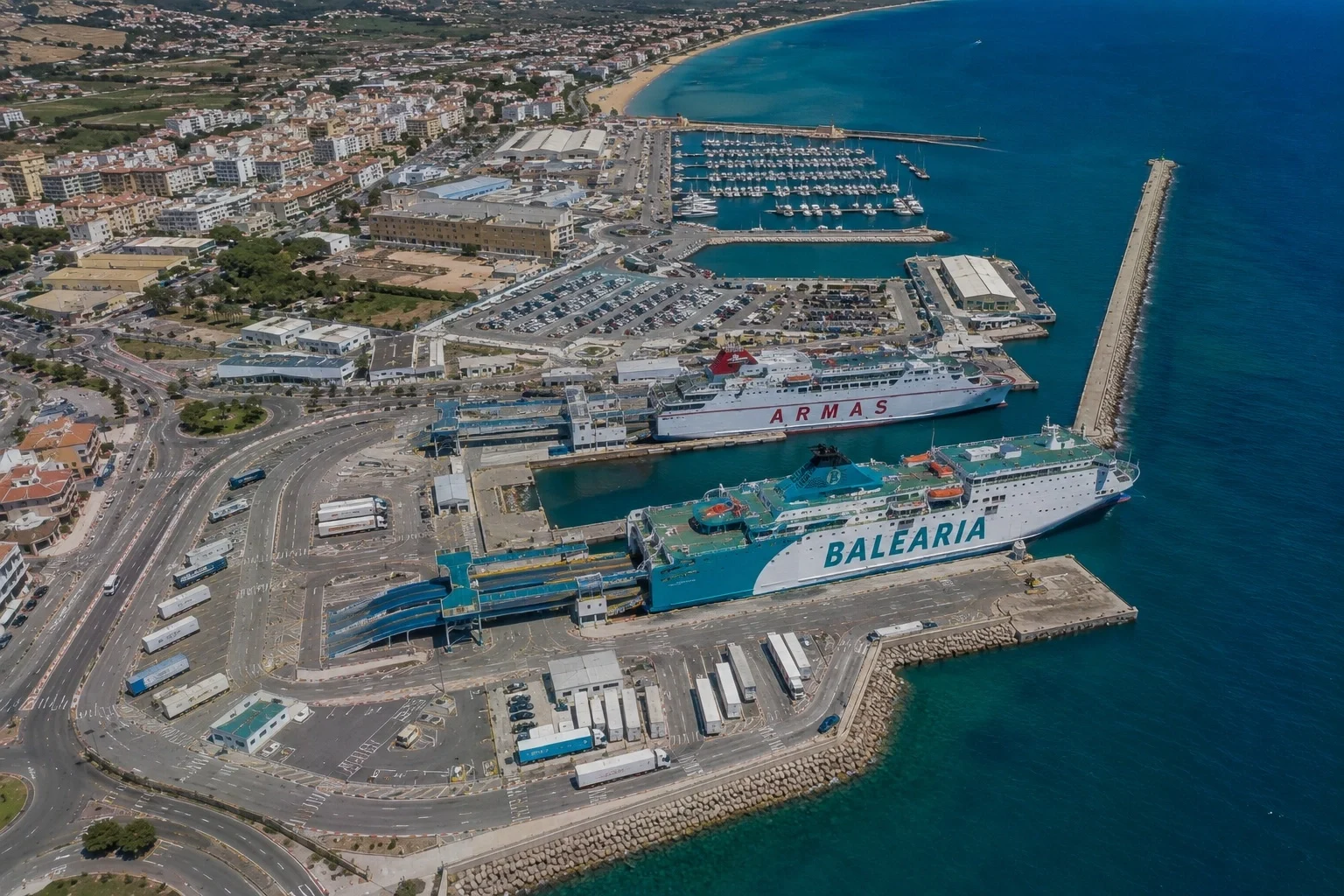 Dénia passenger ferry terminal and marina on Spain’s Costa Blanca