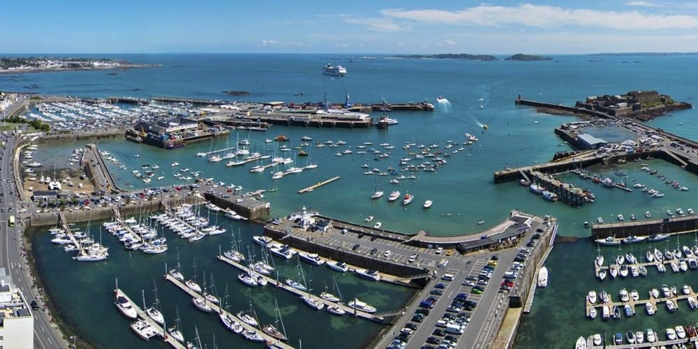 Guernsey ferry port at St Peter Port