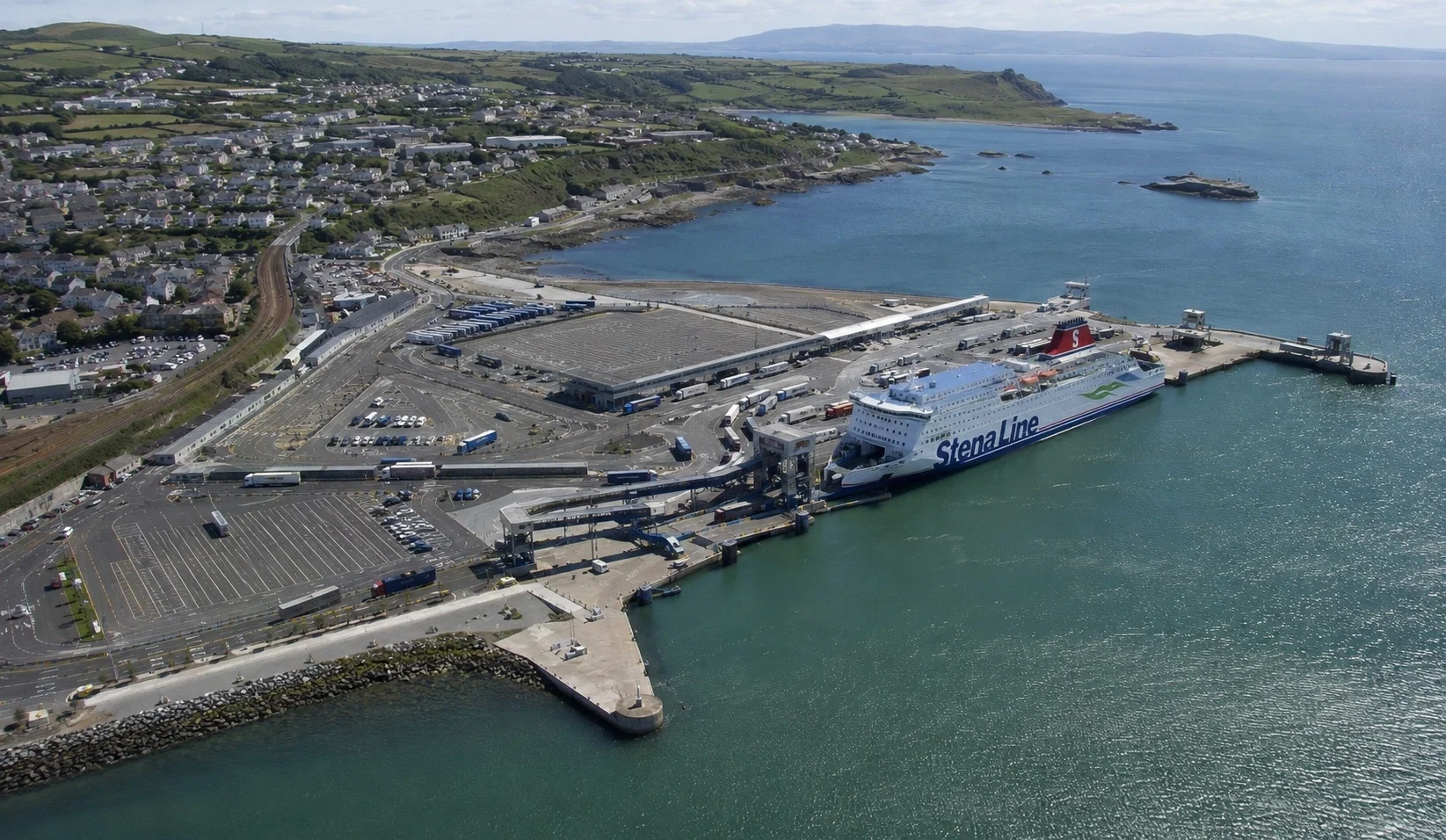 Holyhead passenger ferry terminal and harbour on Anglesey