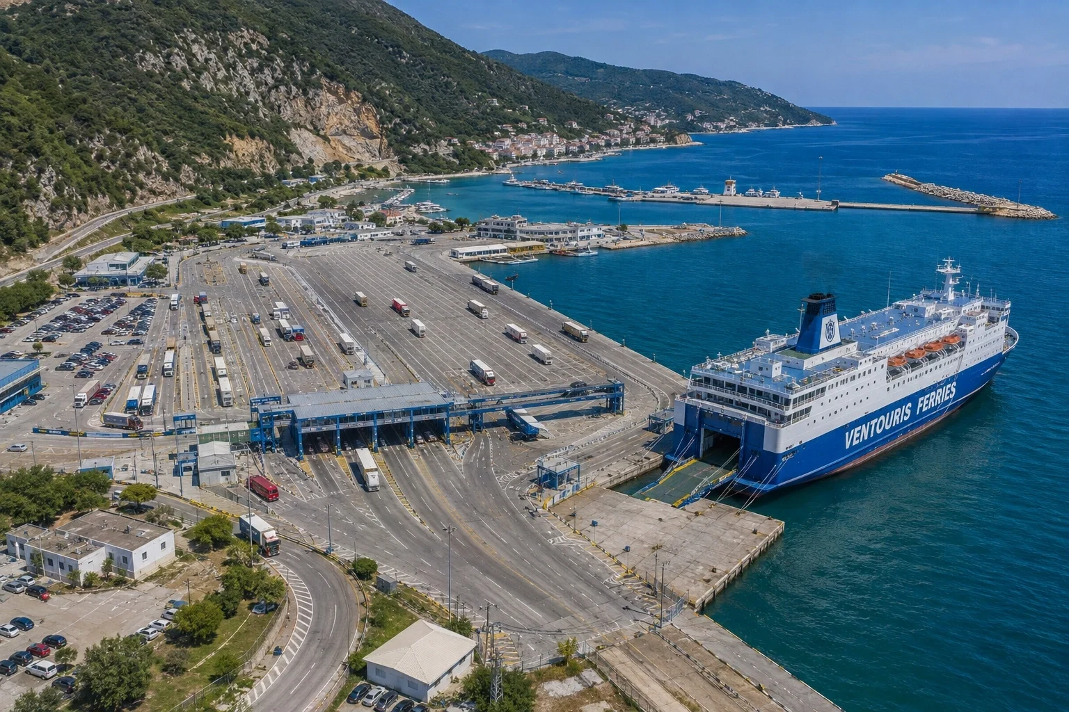 Igoumenitsa ferry port in western Greece