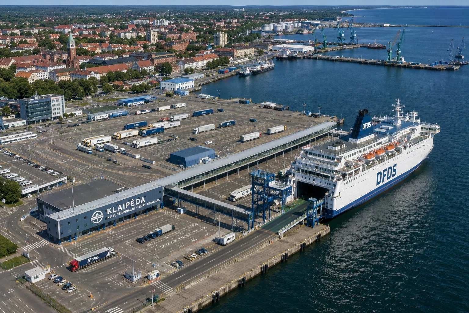 Klaipėda ferry port in Lithuania