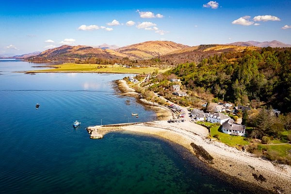 Aerial coastal view of Lismore in the Inner Hebrides