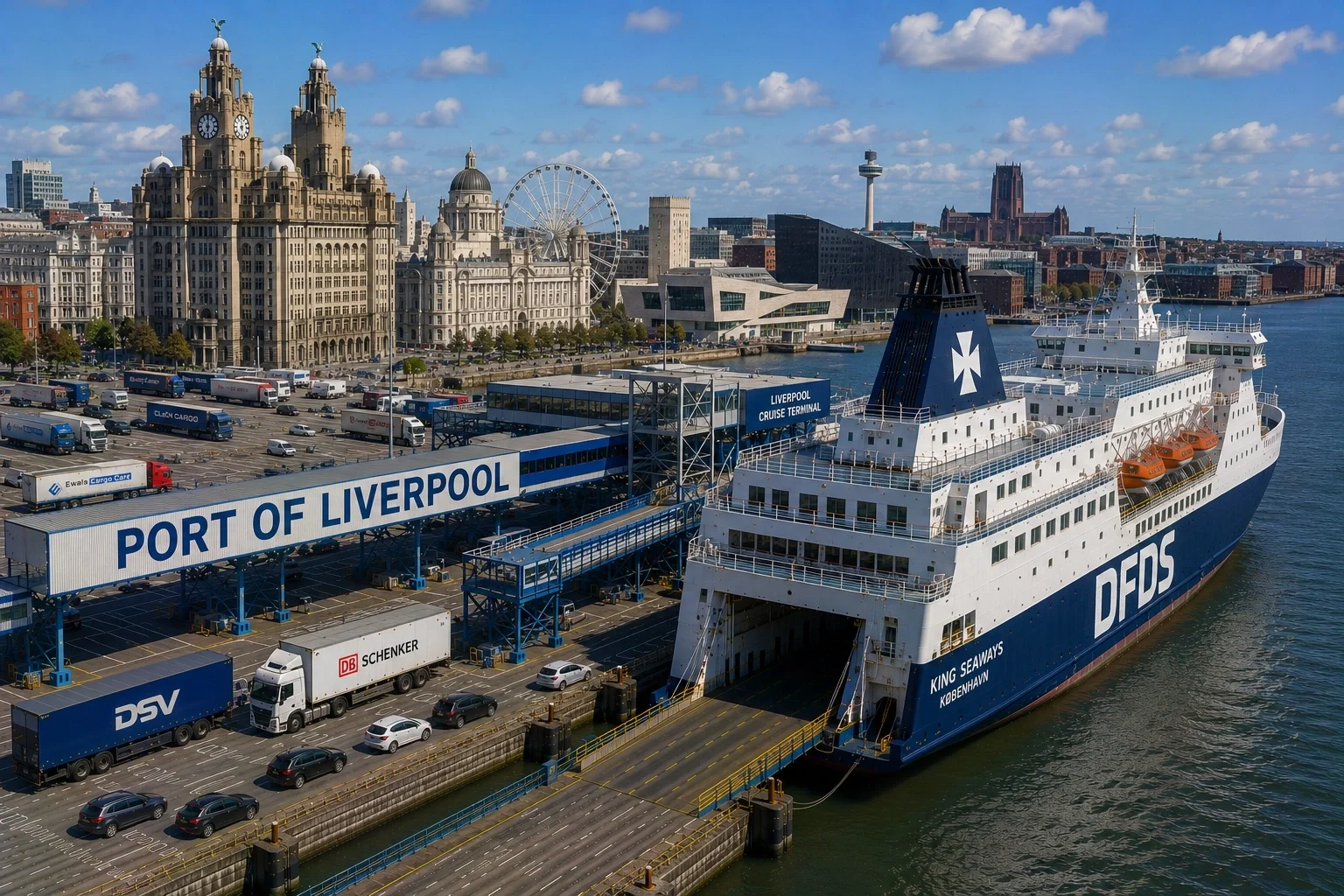Passenger ferry terminal on the River Mersey in Liverpool, England