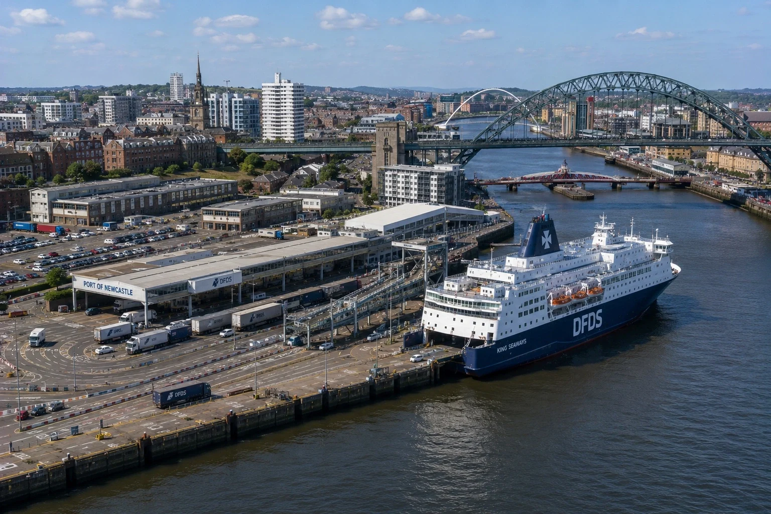 Newcastle passenger ferry terminal, the main east-coast international ferry gateway for Edinburgh travellers