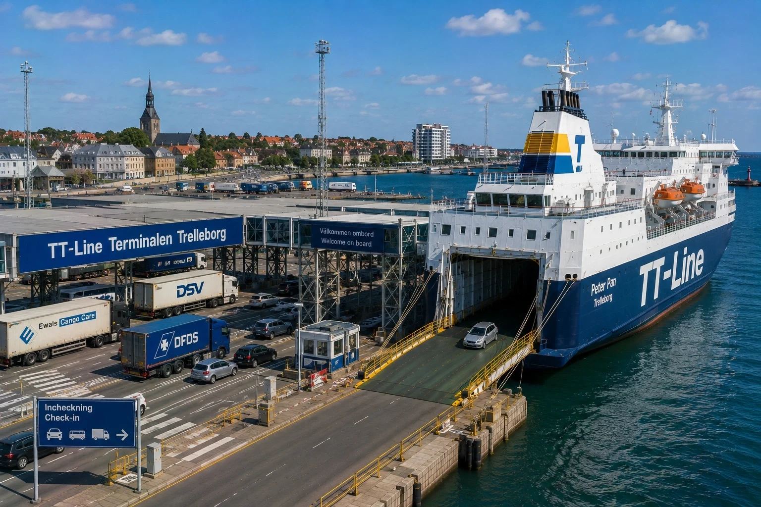 Trelleborg ferry port in southern Sweden