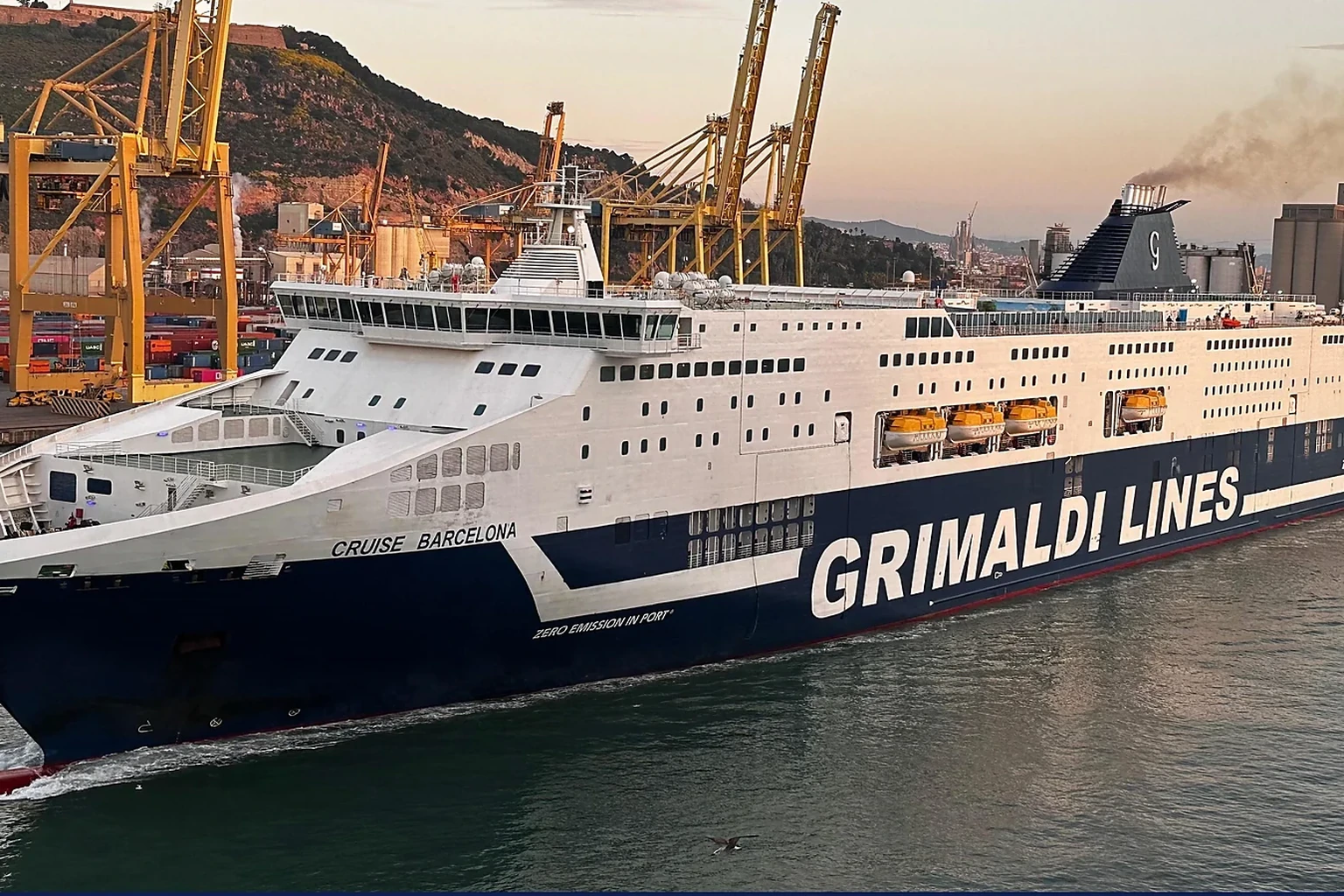 Grimaldi Lines passenger ferry crossing the Mediterranean
