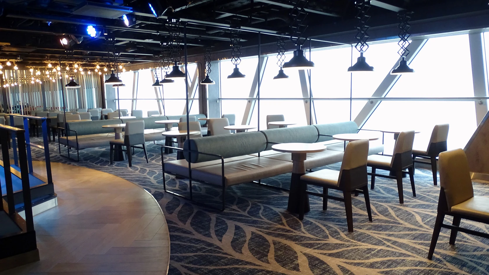 Pub and lounge seating aboard Aurora Botnia