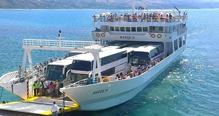 Passenger and vehicle ferry for the Vasiliki, Lefkada to Fiskardo, Kefalonia route
