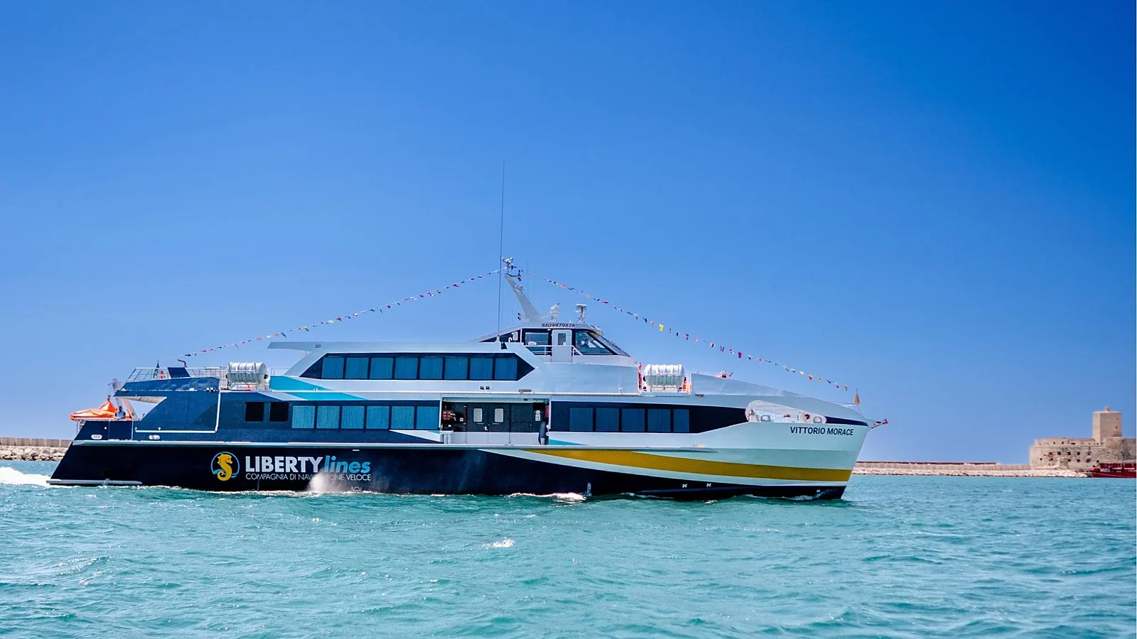 Liberty Lines fast passenger vessel serving Sicily island routes