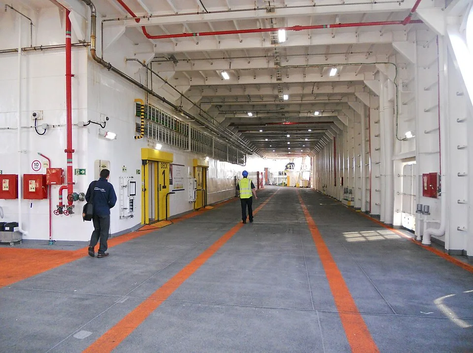 Example: Vehicle deck on the Victoria of Wight (Wightlink ferry)