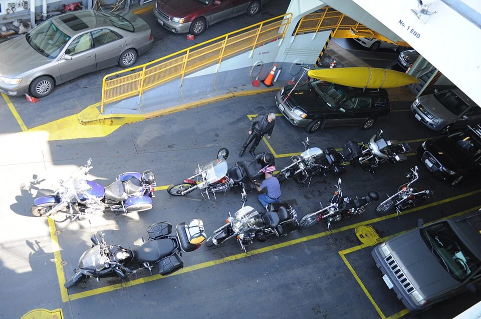 Example: Motorcycles on board Washington State Ferry MV Cathlamet